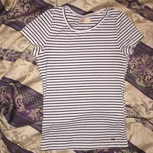 Hollister black and white stripe pattern Blouse